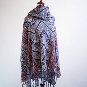 Free People Cowl Neck Cape Sweater - SMALL